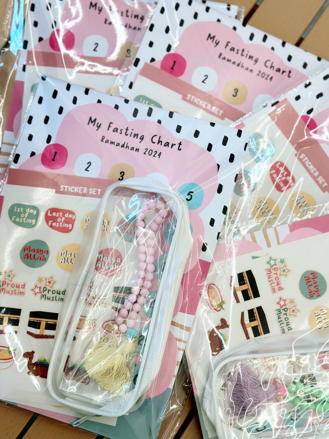 Kid’s Ramadhan Kit - Sticker sheet, tasbih, transparent pencil case