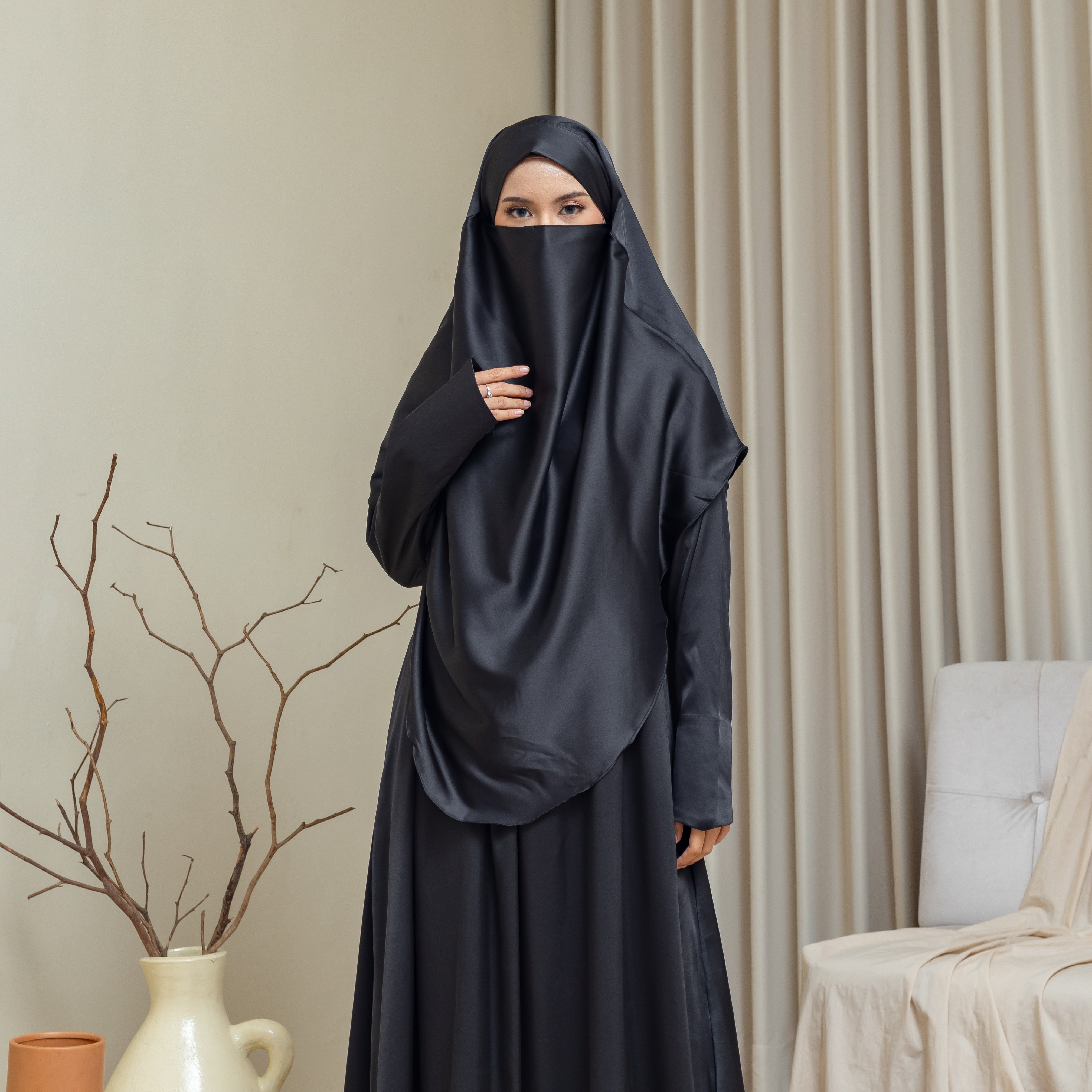 AMORE Satin Abaya + Khimar Set – Deen Dunya Pte Ltd