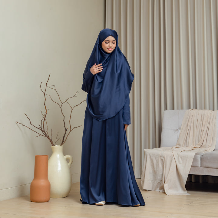 AMORE Satin Abaya + Khimar Set