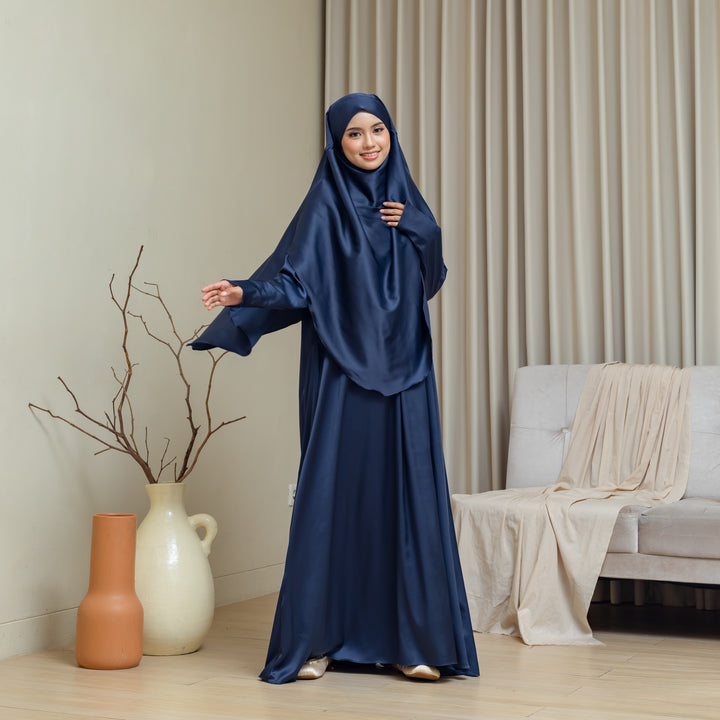 AMORE Satin Abaya + Khimar Set