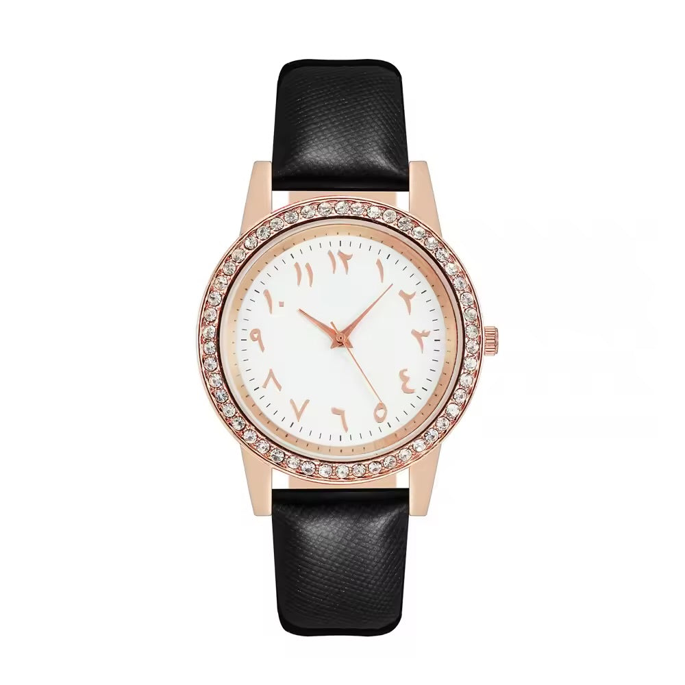 Noor Luxe Crystal Arabic Watch Gift Set