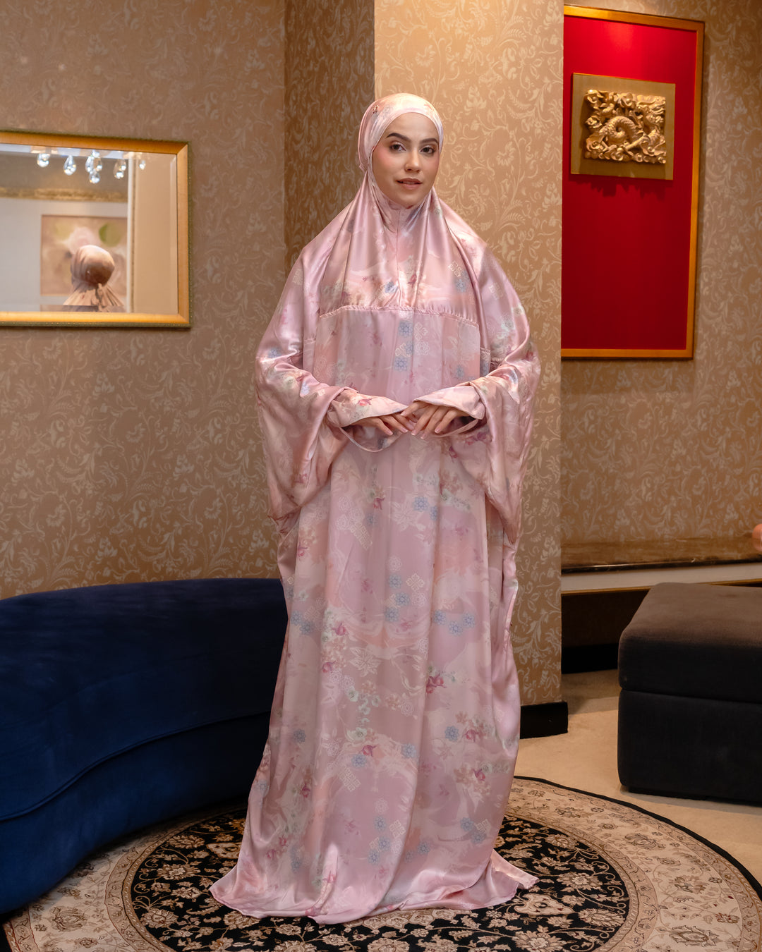 ABAYA FEMINIM Prayer Wear + Prayer Mat + Pouch