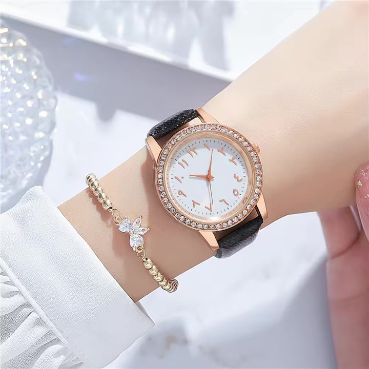 Noor Luxe Crystal Arabic Watch Gift Set