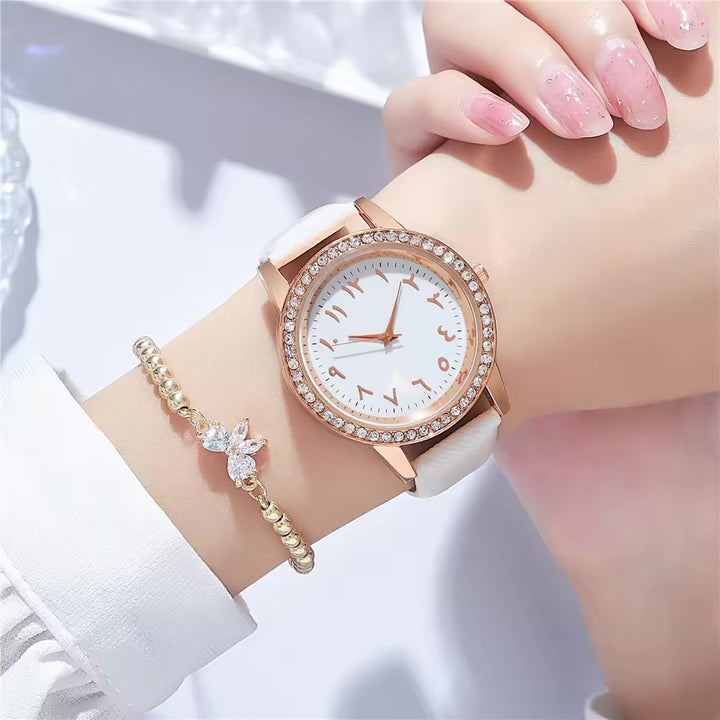 Noor Luxe Crystal Arabic Watch Gift Set