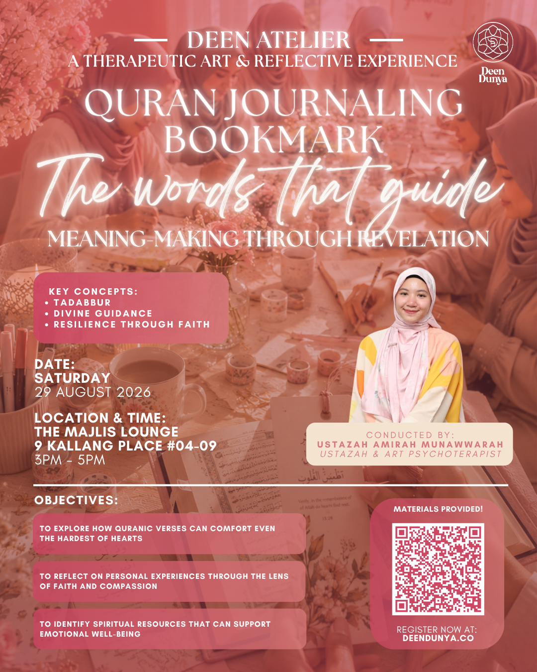 Deen Atelier August 2026 | Quran Journaling Bookmark - The Words That Guide by Ustazah Amirah Munawwarah