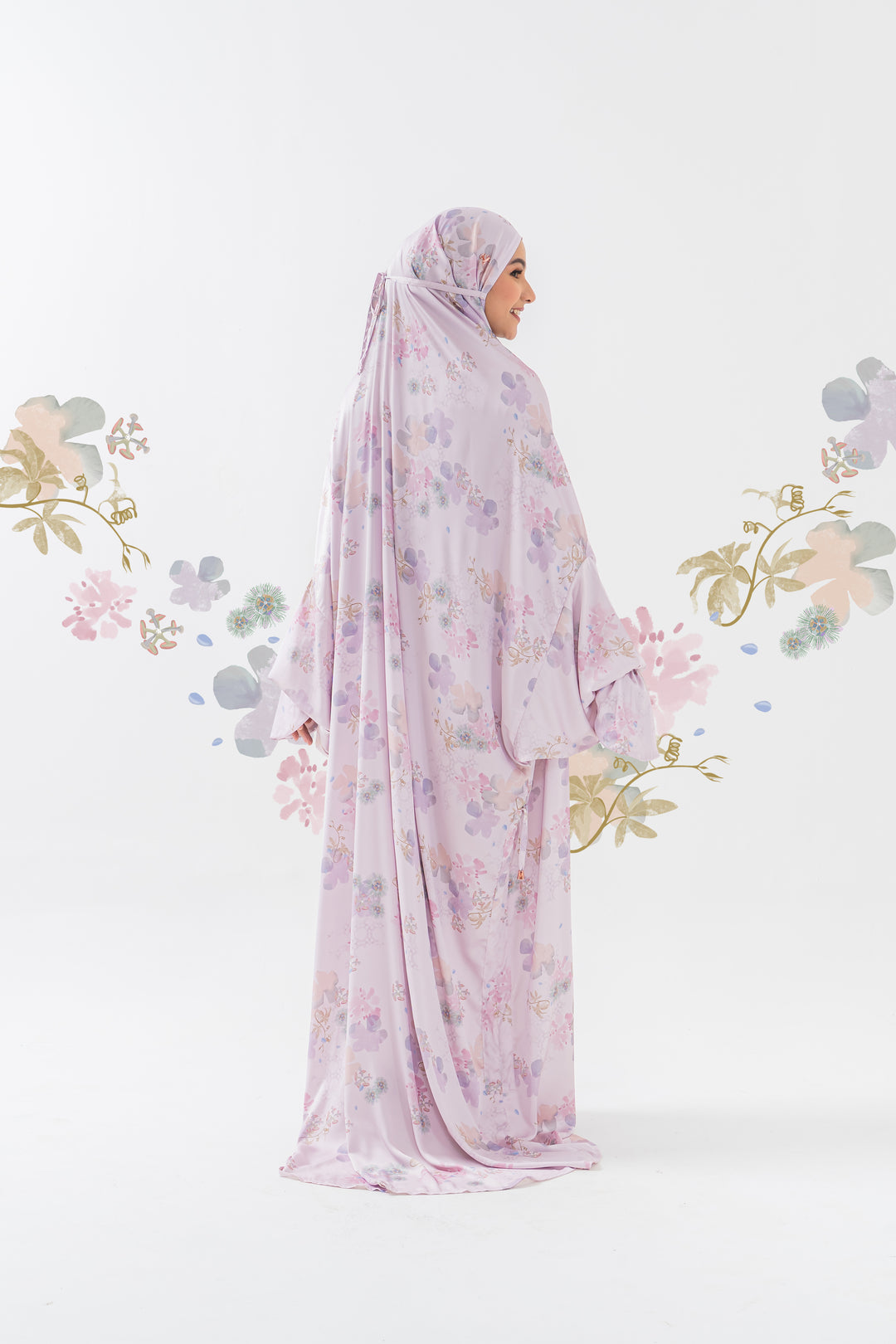 ABAYA PASSION FRUIT Prayer Wear  + Pouch + Prayer Mat