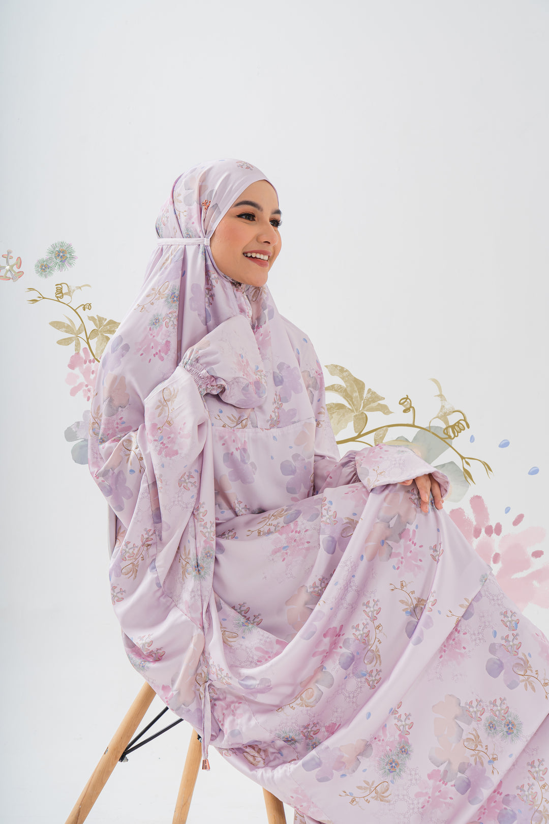 ABAYA PASSION FRUIT Prayer Wear  + Pouch + Prayer Mat