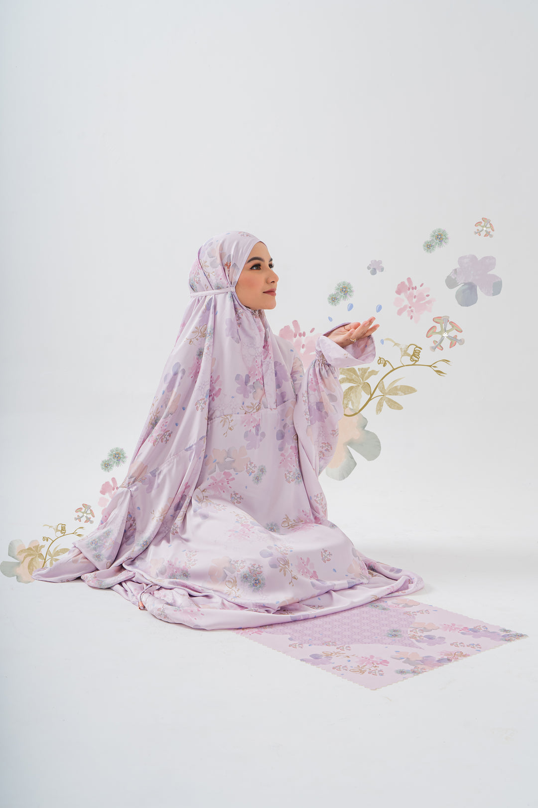 ABAYA PASSION FRUIT Prayer Wear  + Pouch + Prayer Mat
