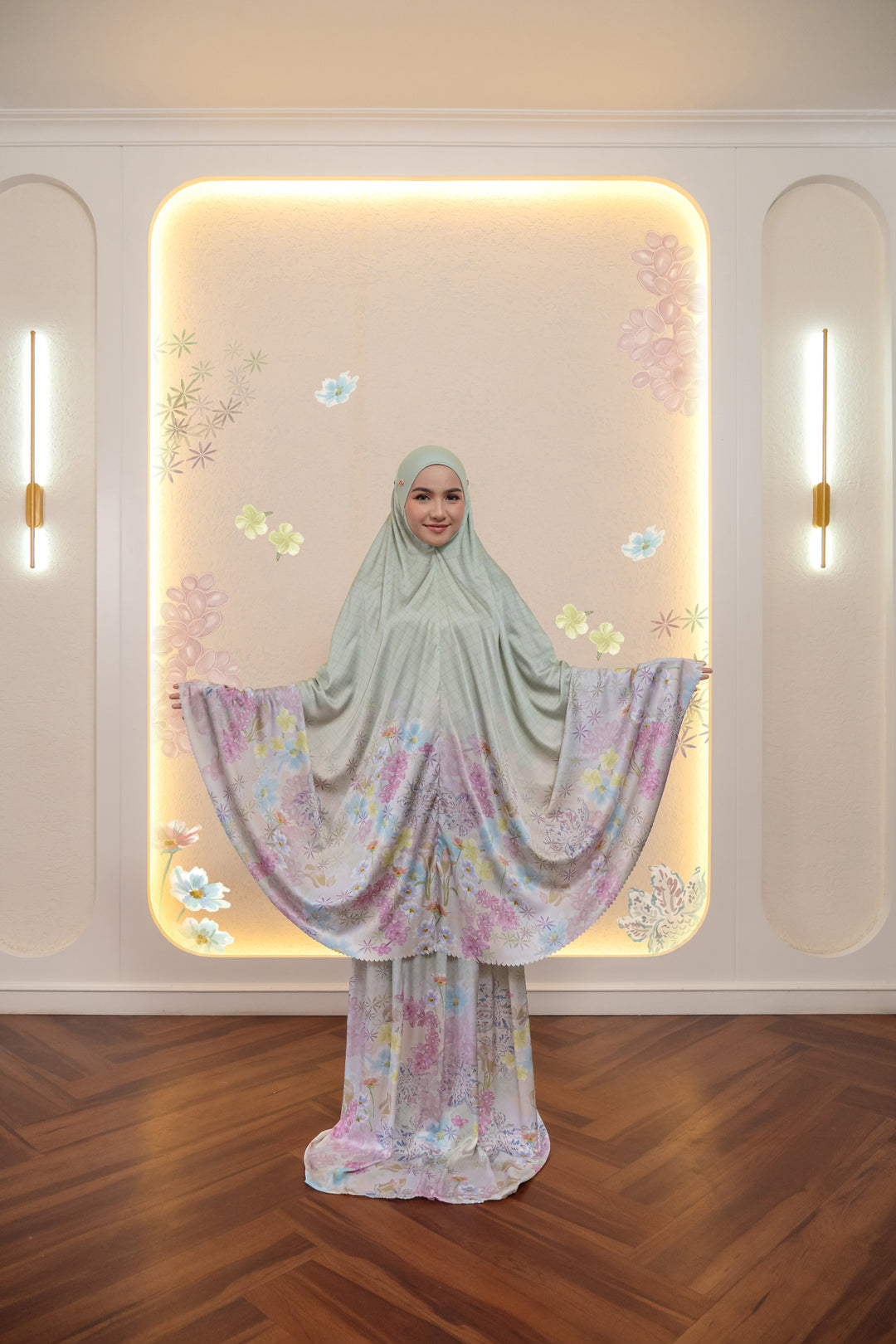 LAQIYA Prayer Wear + Pouch + Prayer Mat