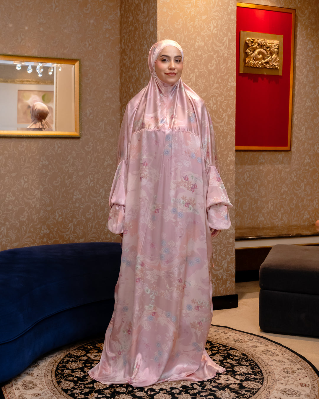 ABAYA FEMINIM Prayer Wear + Prayer Mat + Pouch