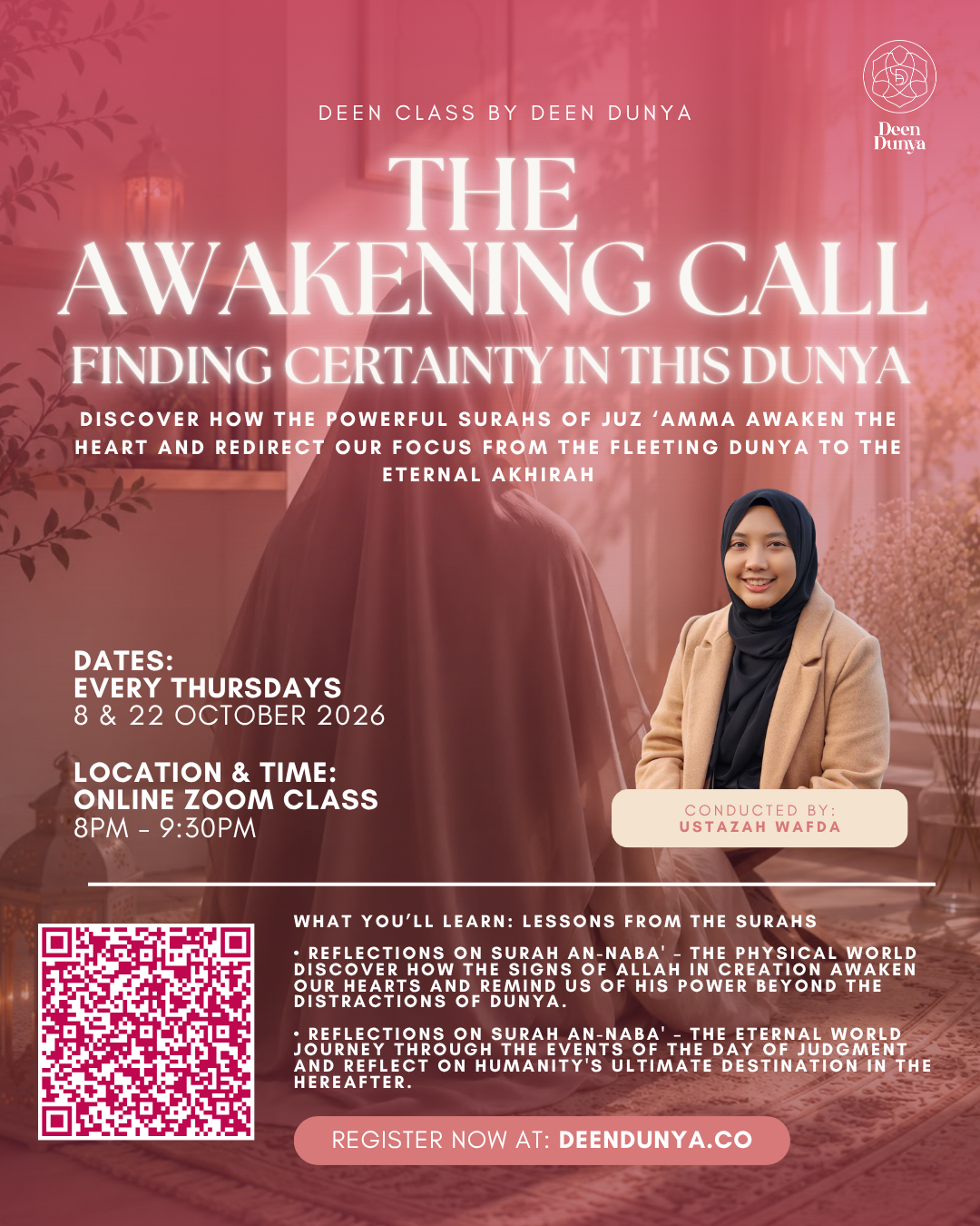 The Awakening Call: Finding Certainty in this Dunya. Tadabbur Surah An Naba' By Ustazah Wafda | October Deen Class