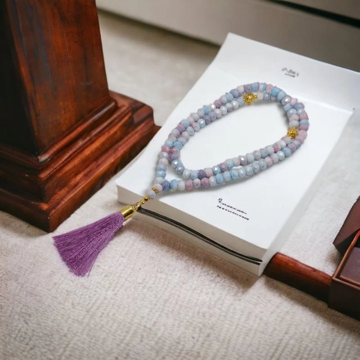 Aurora Crystal Tasbih 99 beads with Tassels DISPLAY