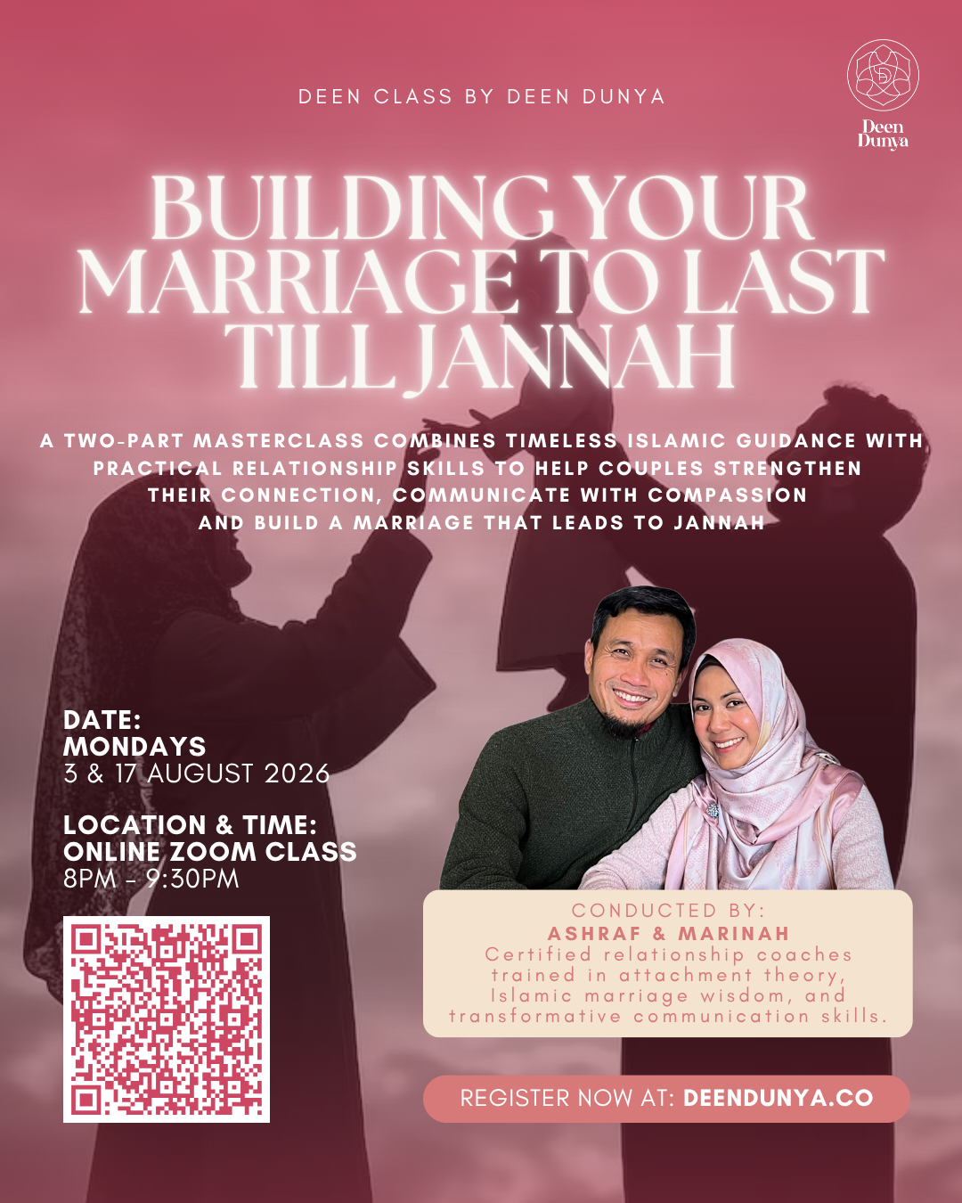 Building Your Marriage to Last Till Jannah by Ashraf and Marina | August 2026 Deen Class