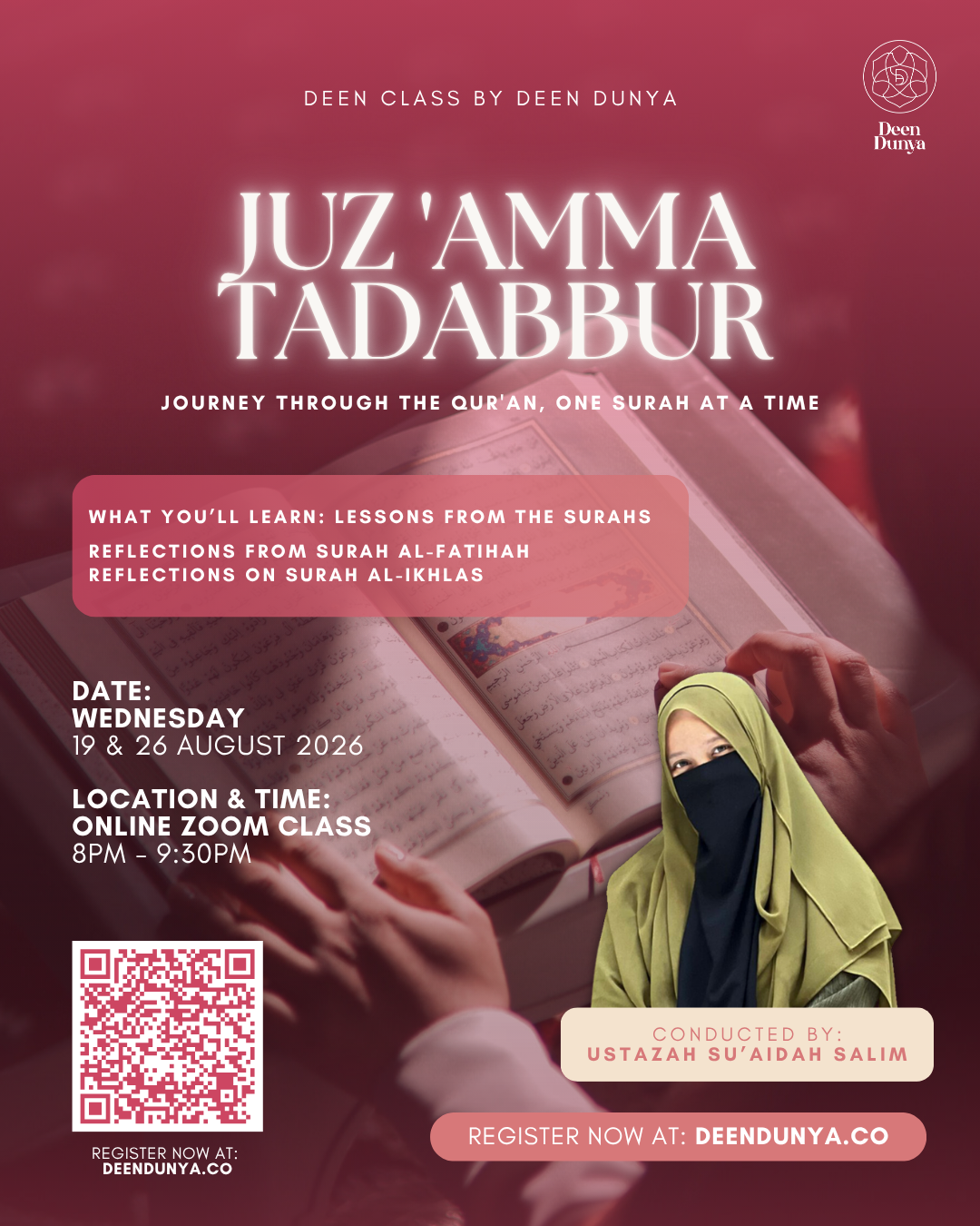 Juz 'Amma Tadabbur by Ustazah Su'aidah Salim | August 2026 Deen Class