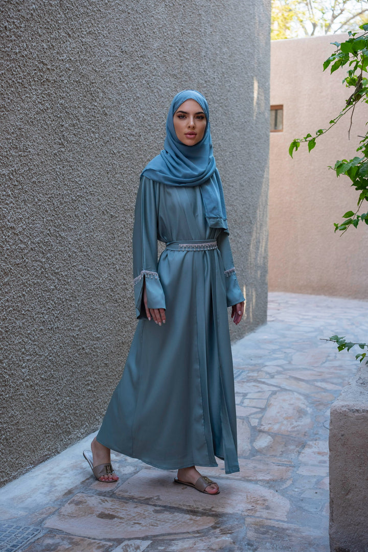 ELLA LUX Satin Premium Abaya + Shawl