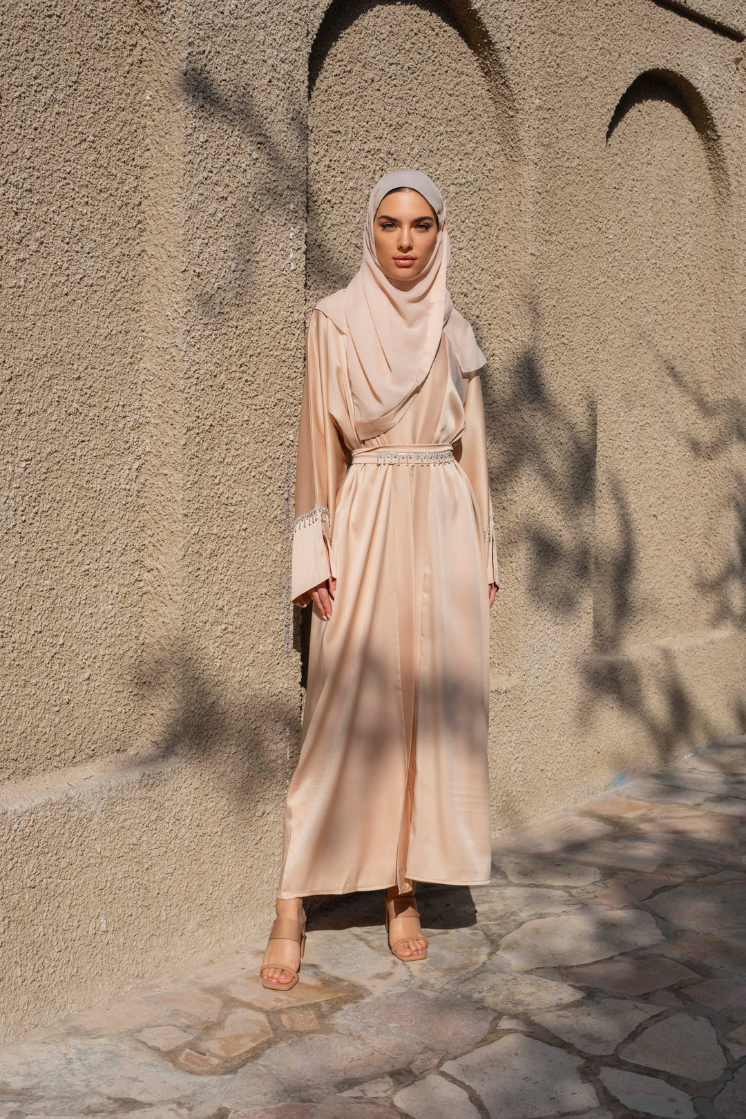 ELLA LUX Satin Premium Abaya + Shawl