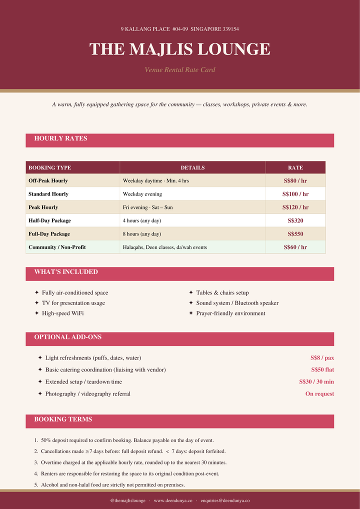 Majlis Lounge Venue Rental