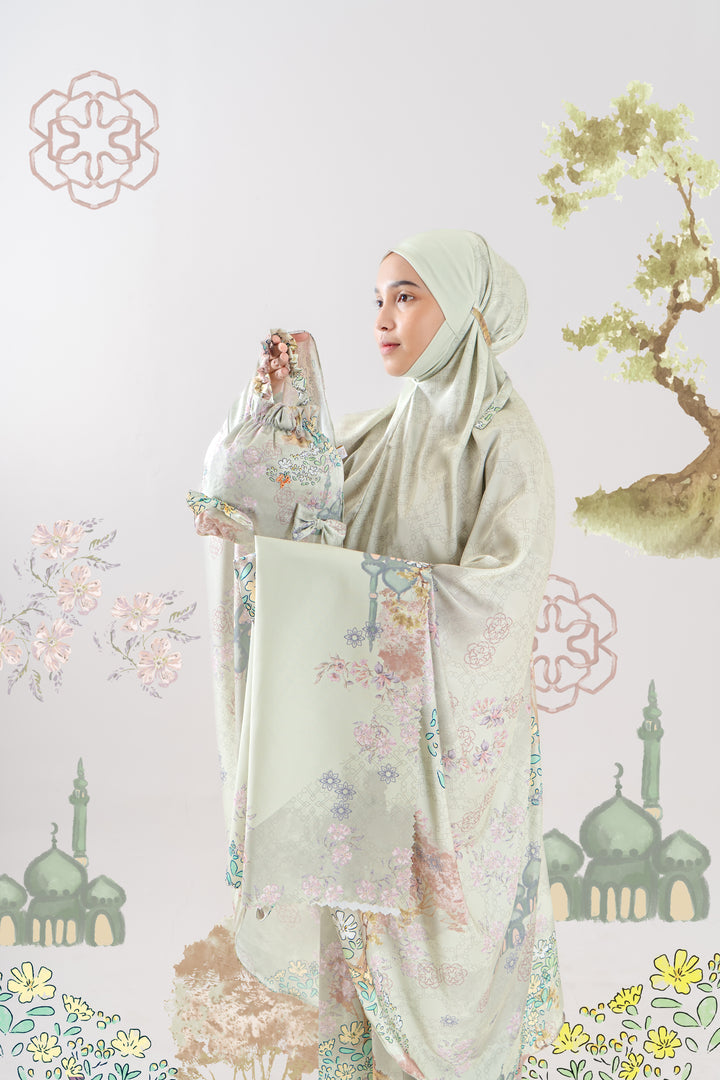 LUXURY GARDEN Prayer Wear  + Pouch + Prayer Mat