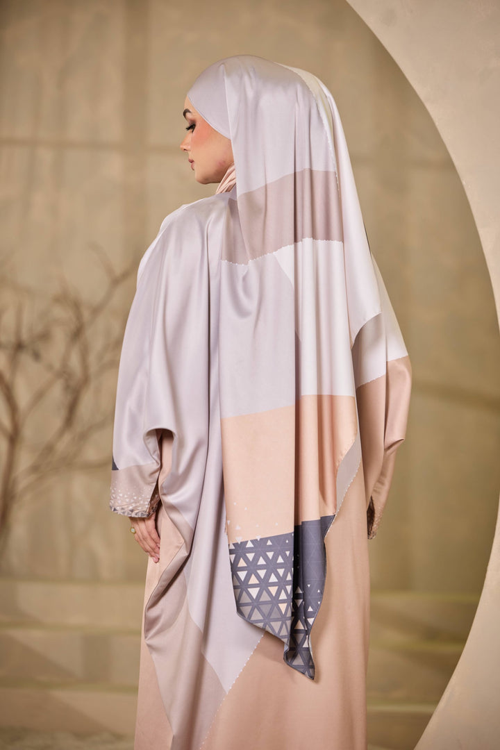 ELARA Lux Satin Abaya + Shawl Set