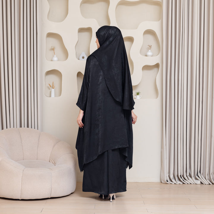 HAMRA Velvet Satin Hijab and Pant Suit Set