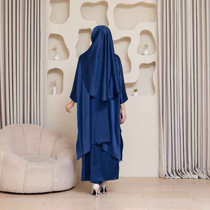 HAMRA Satin Silk Hijab and Pant Suit Set