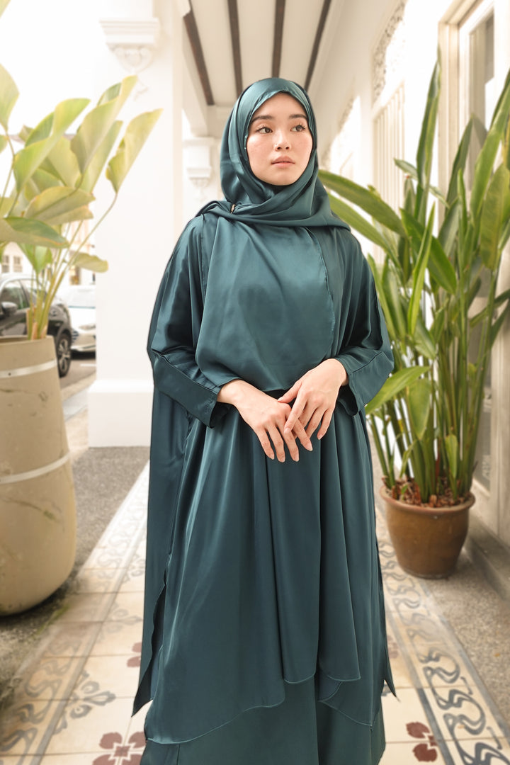HAMRA Satin Silk Hijab and Pant Suit Set
