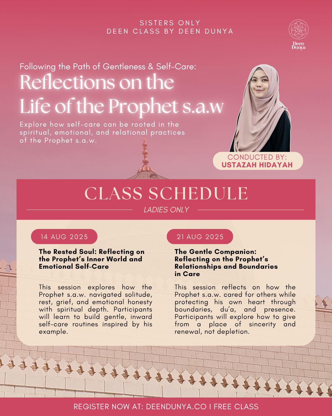 Deen Class: Reflections on the Life of the Prophets with Ustazah Hidayah