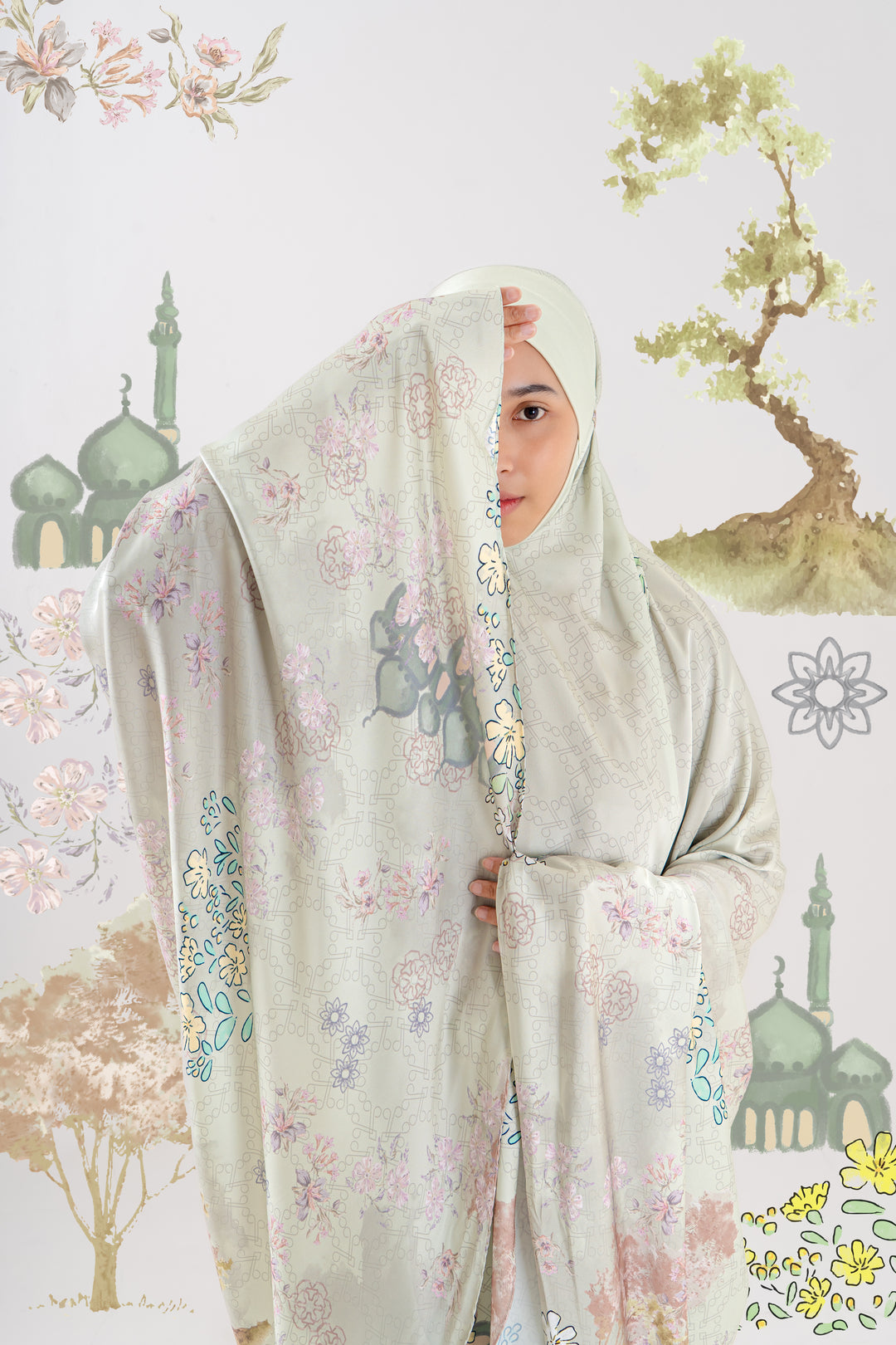 LUXURY GARDEN Prayer Wear  + Pouch + Prayer Mat
