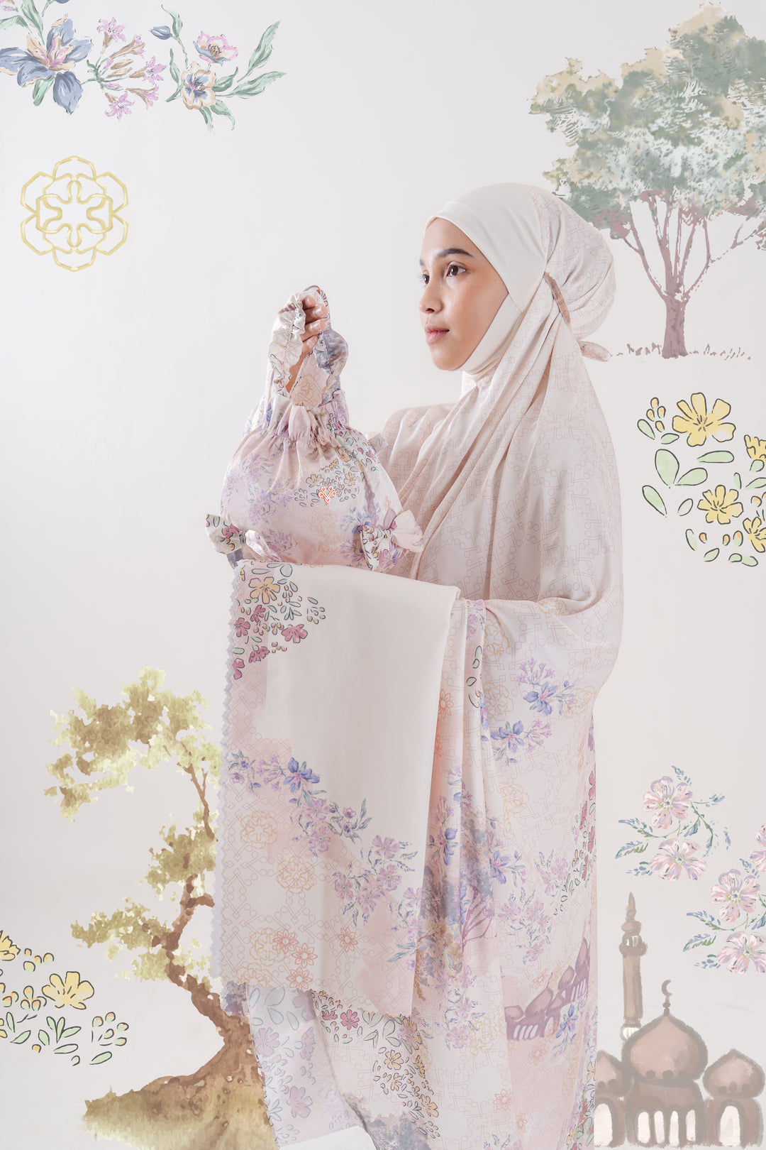 LUXURY GARDEN Prayer Wear  + Pouch + Prayer Mat