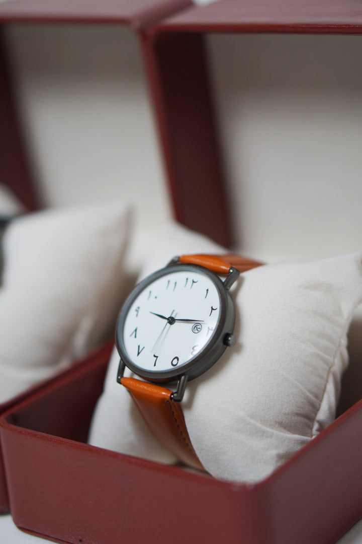 Arabic Unisex Leather Watch Gift Set