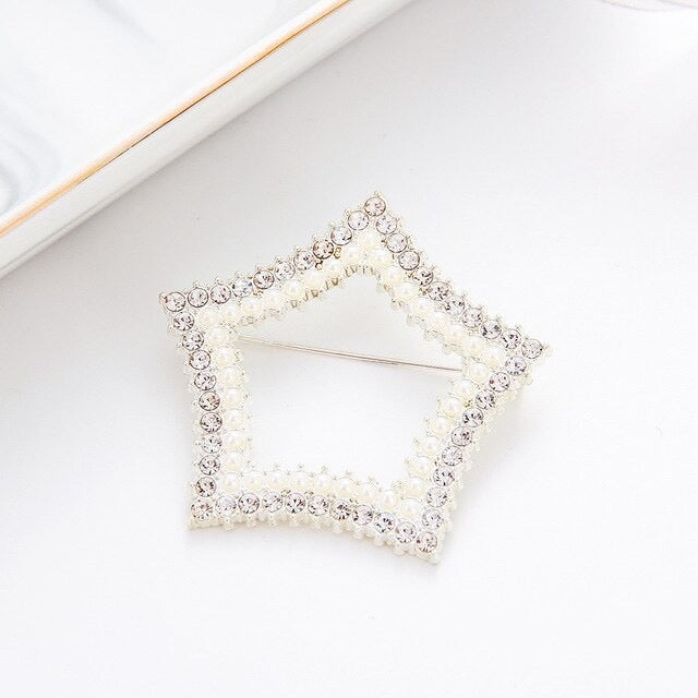 Pearl Rhinestone Brooch Collection