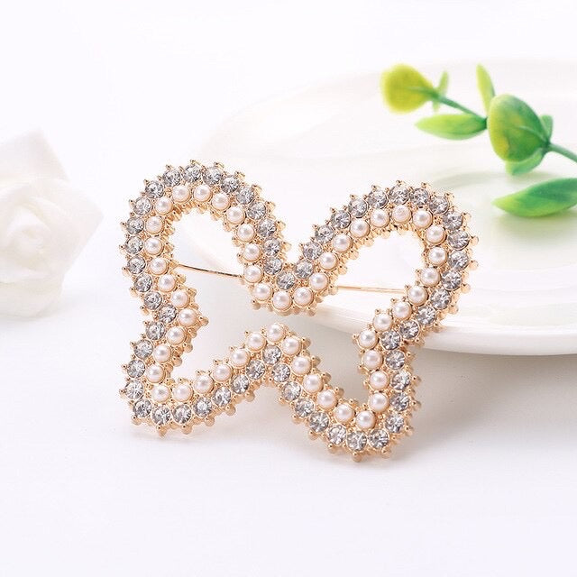 Pearl Rhinestone Brooch Collection