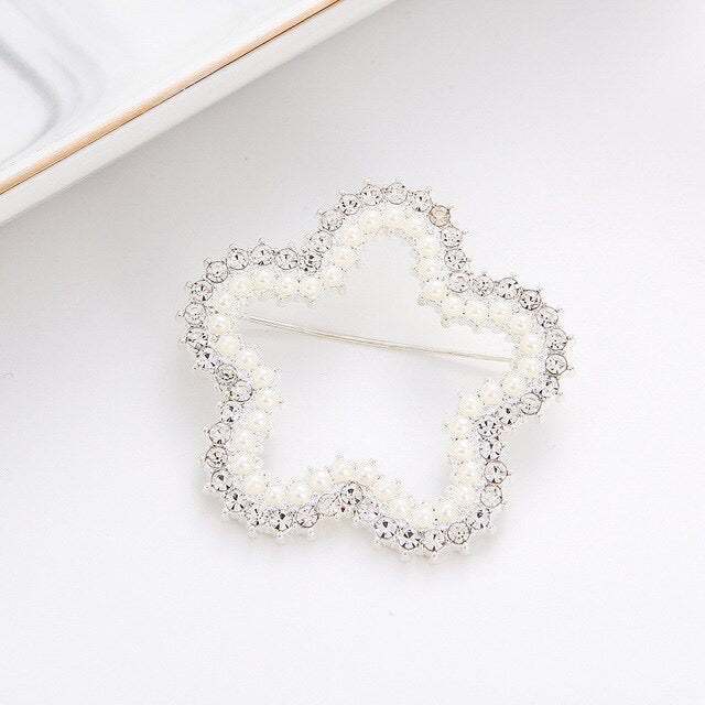 Pearl Rhinestone Brooch Collection